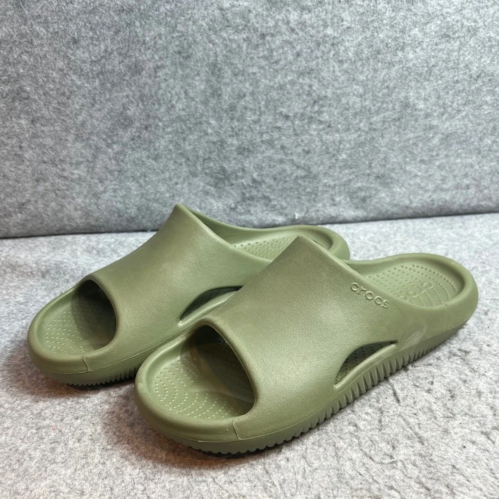 Crocs Mellow Recovery Slides Olive Green Comfort Waterproof Sandals Mens Sz 13